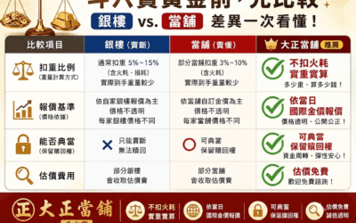 雲林支票客票借款 1 斗六賣黃金,去銀樓還是當舖?一次比較扣重、報價、典當彈性